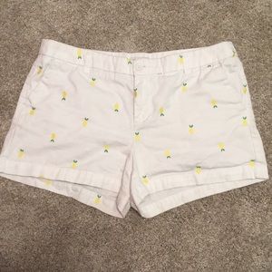 Lemon Print White Merona Shorts